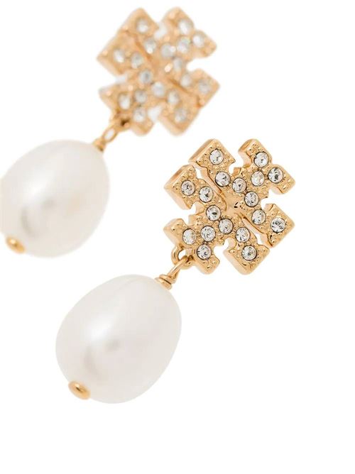 KIRA PENDANT EARRING WITH PEARL AND PAVÉ Tory burch | 60525137